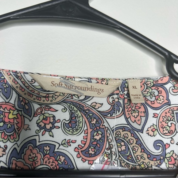 Soft Surroundings Kaimana Embellished Multicolor Paisley Spring Tunic Size XL - Picture 16 of 16